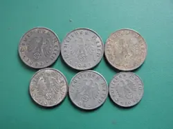 COINS, WW2 GERMAN , JOBLOT  (6)    REF F 1