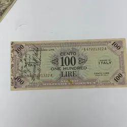 WW 2, 100 LIRE 1943 US MILITARY OCCUPATION ITALY BANK NOTE, SHORT SNORTER #660