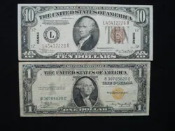 1934/35 AFRICA AND HAWAII WW2 NOTES - $1 & $10