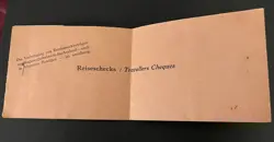 GERMAN REISESCHECK  REICHSMARK TRAVEL CHEQUES BOOK STUBS WW2 BEARDSMORE RN 1940S
