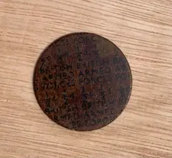 WORLD WAR 2 BRITISH ARMED FORCES BAKERLITE 1/2D NAFFI TOKEN