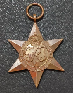 BRITISH INDIA WORLD WAR 2 STAR MEDAL BURMA STAR