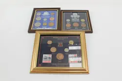 FRAMED DECIMAL COIN SETS WORLD WAR 2 X3