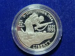 ?1991-1995 WWII 50TH ANNIV PROOF SILVER DOLLAR COIN ONLY 1993-W WW2 WORLD WAR