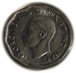 1945 CANADA 5 CENTS - CHROMIUM WW2 VICTORY COIN