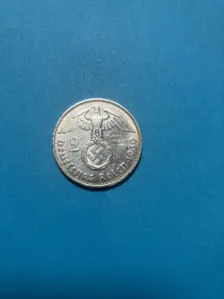 GERMAN WW2 SILVER COIN 2 REICHSPFENNIG