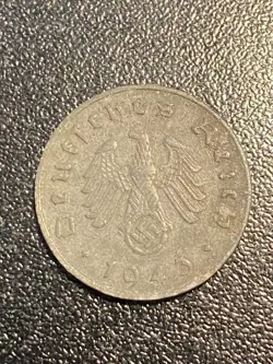 1943 G GERMAN 10 REICHSPFENNIG ZINC THIRD REICH WW2 COIN