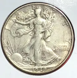 1940 US LIBERTY WALKER SILVER HALF DOLLAR WW2 CHOICE XF! SHARP! OLD US COIN!