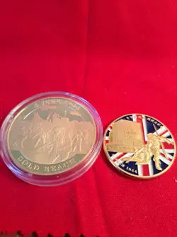 WW2 GOLD PLATED COMMEMORATIVE COINS.