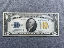 WW2 EMERGENCY ISSUE NORTH AFRICA 1934A $10 SILVER CERTIFICATE