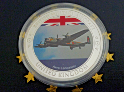 COMMEMORATIVE COIN BRITISH MILITARY AIRCRAFT AVRO LANCASTER