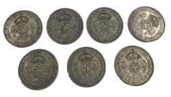 COMPLETE WORLD WAR 2 SILVER FLORIN COINS COLLECTORS SET 1939-1945 KING GEORGE VI