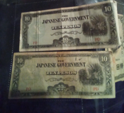 1942 JAPAN BANKNOTE PHILIPPINES 10 TEN PESOS ASIA CURRENCY WW2 WWI ASIAN NOTE