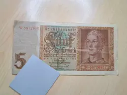 5 REICHSMARK REICHSBANKNOTE BERLIN GERMAN EMPIRE WW2 1942