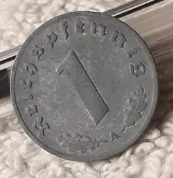 GERMAN 1 REICHSPFENNIG ~ GERMANY ~ VINTAGE WW2 1PF COIN , 1940 A
