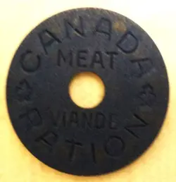 CANADA WW2 VIANDE MEAT RATION TOKEN