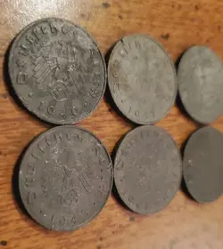 COIN LOT THIRD REICH WW2 GERMAN 10 REICHSPFENNIG 1937 -1939 SWASTIKA USA SHIPPED