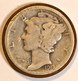 MAGICIAN'S COIN.  1918 MERCURY DIME & 1929 LINCOLN HEAD CENT NOVELTY  WW2 ERA