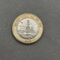 RARE 2015 ROYAL NAVY FIRST WORLD WAR 2 TWO POUND COIN - EXCELLENT CONDITION