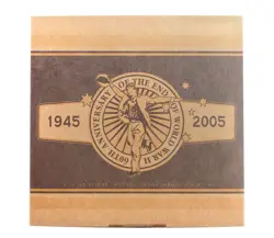 2005 PM 1OZ 1945 - 2005 60TH ANN OF WW2 MOVING IMAGE SILVER COIN & BOX D7-696