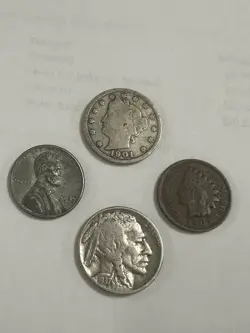 US OLD COINS- INDIAN HEAD CENT, WW2 STEEL CENT, LIBERTY V & BUFFALO-NO JUNK #ML6