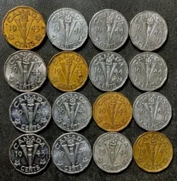 OLD CANADA COIN LOT - WW2 VICTORY NICKELS - 16 EXCELLENT COINS - LOT #U17