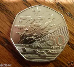 RARE OLD LARGE 50P COIN HUNT 1994 50 YEAR ANNIVERSARY OF D DAY WW2 WORLD WAR 2,-