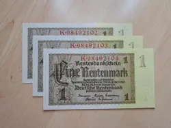 1 RENTENMARK 1937 RENTENBANK DRITTES THIRD REICH GERMAN EMPIRE WW2