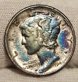 DIME SILVER TONING