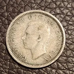 1941 GREAT BRITAIN THREE PENCE COIN - WW2 KM 848