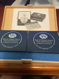(2) 2020 WAR II WW2 75TH ANNIVERSARY AMERICAN EAGLE SILVER PROOF COIN 20XF