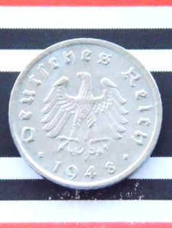 GERMAN COIN 5 REICHSPFENNIG 1948 A ZINC ALLIED OCCUPATION THIRD REICH WW2 RARE