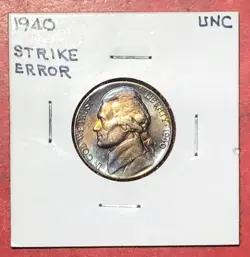 ERROR 1940 US JEFFERSON WW2 NICKEL MONTICELLO 