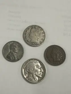 US OLD COINS- INDIAN HEAD CENT, WW2 STEEL CENT, LIBERTY V & BUFFALO-NO JUNK #M11