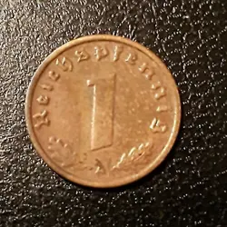 THIRD REICH 1 PFENNIG MINT A BERLIN. GERMAN WW2 COIN.