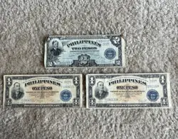 WW2 PHILIPPINES 1940S VICTORY 1,2 PESOS LOT! CIRCULATED