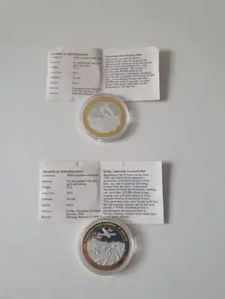 2 X WINDSOR MINT 2011 DEFINING MOMENTS OF WW2 SILVERPLATED COINS D-DAY DUNKIRK