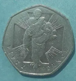 2006 50P COIN RARE HEROIC ACT MAN 60 YEARS SINCE END OF WW2 FIFTY PENCE B