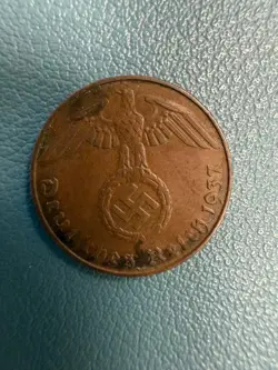1937 1 REICHSPFENNIG ~ WW2 GERMANY,  BRONZE CIRCULATED COIN