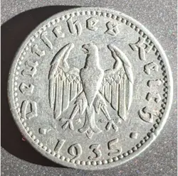 1935, PRE-WW2 GERMAN, 50 (A) REICHSPFENNIG
