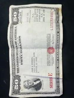 2 1942 $50 WW2  SAVINGS BONDS