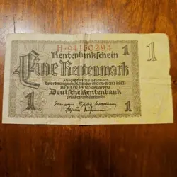 EINE RENTENMARK GERMANY WW2 GERMAN MONEY