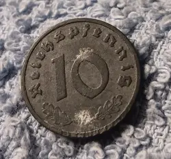 VINTAGE 1941 WORLD WAR 2  10 REICHSPFENNIG , HAS OXIDATION