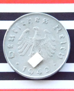 GERMAN COIN 10 REICHSPFENNIG 1942 E ZINC SWASTIKA 3RD REICH WW2 + NICE + PFENNIG