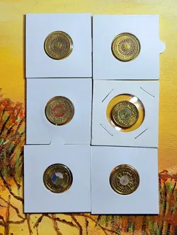 $2 COIN LOT OF 6  CORONATION X2  LWS ROSEMARY WW2 FRONTLINE $2 AUNC COLOURED SET