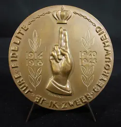 MDAILLE AU GNRAL DEWAELE LON JE JURE FIDLIT 1945 WW2 WW1 BELGIQUE MEDAL