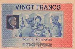 FRANCE 20 FRANCS PETAIN WW2  AUUNC