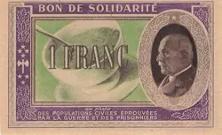 FRANCE 1 FRANC PETAIN  WW2  AU
