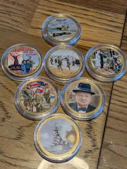 ALPHABET A-Z OF WWII WW2 GOLD PLATED COMMEMORATIVE COIN CROWN