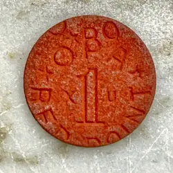 OFF CENTER ERROR RED POINT TOKEN OPA POINT WORLD WAR 2 WWII RATION VINTAGE COIN